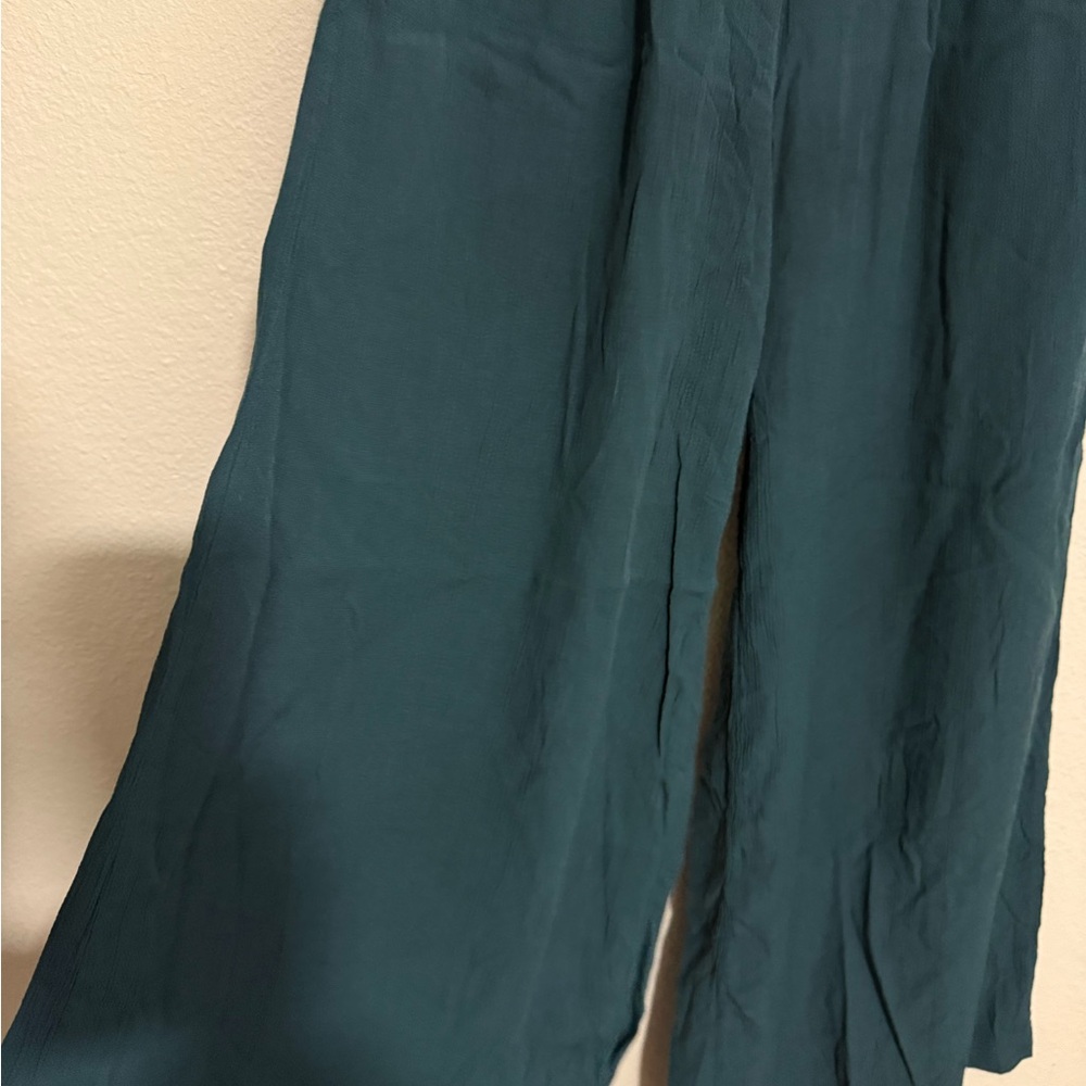 Free People Teal Wide Leg Pants - Picture 5 of 8